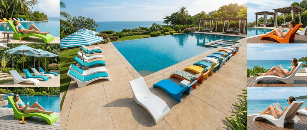 Otel tipi havuz başı fiber şezlong üretimi antalya express fiberglass konyaaltı