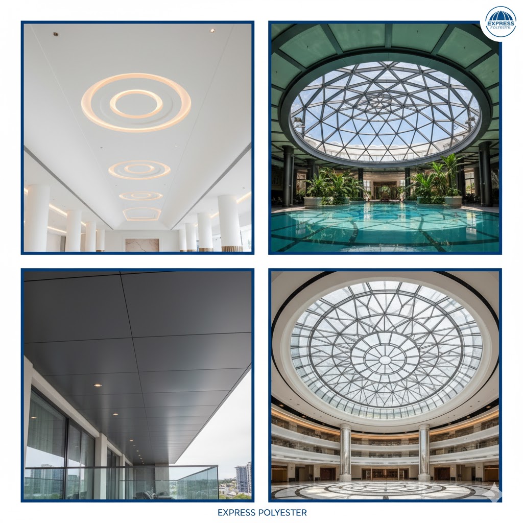 kapalı alan fiberglass tavan uygulaması otel villa ve kurumsal bina tavan kaplama modeli